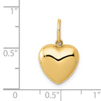 14K Polished Puffed Heart Pendant