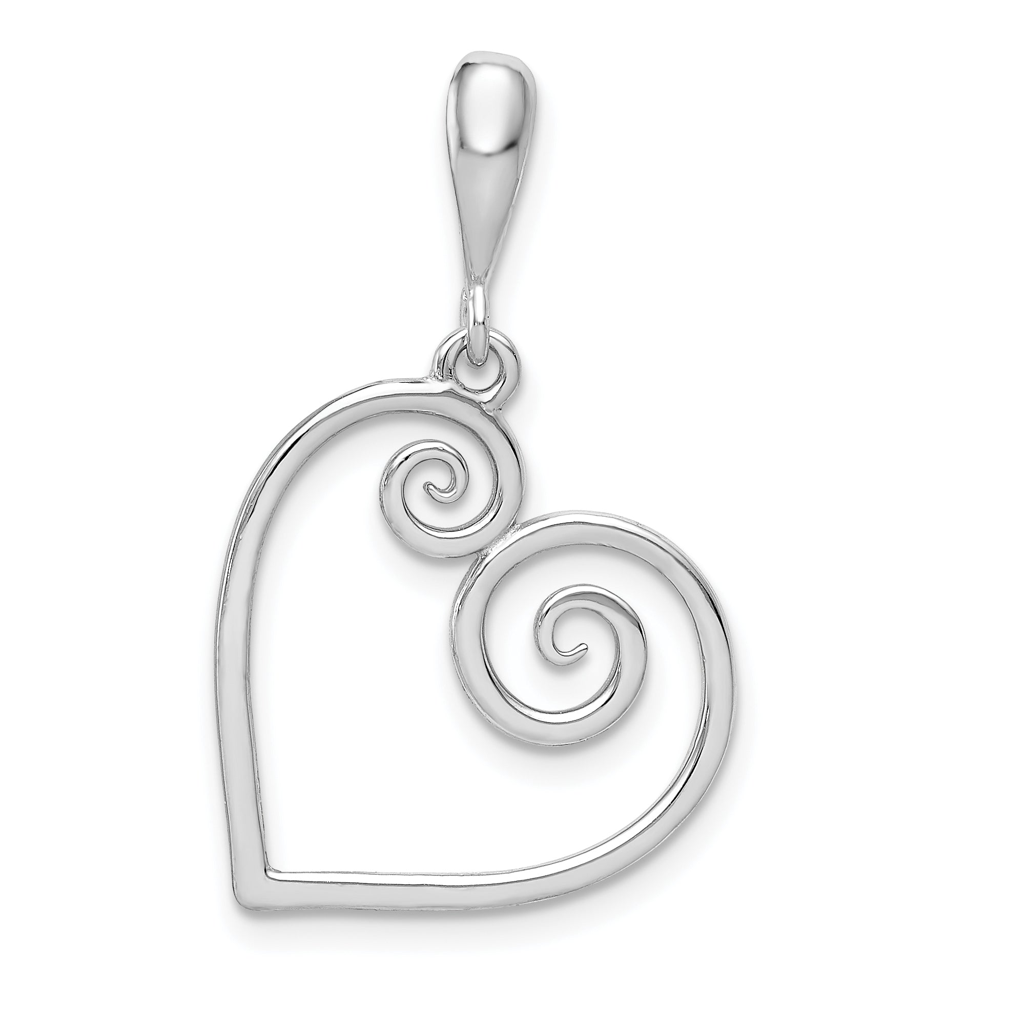 14K White Gold Heart Pendant Main image