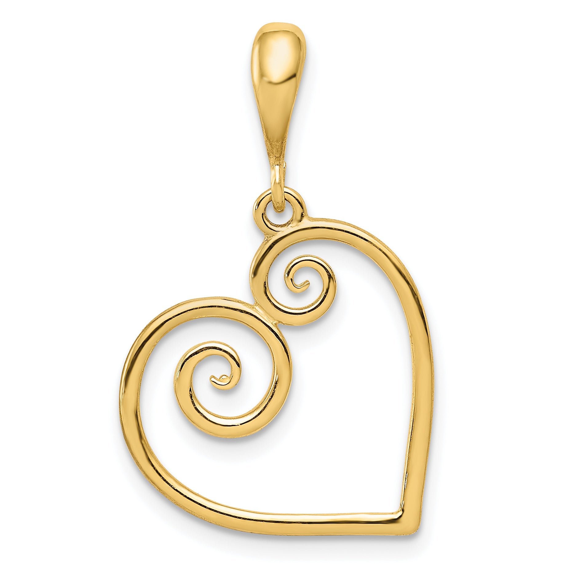 14K Polished Swirl Heart Pendant Main image