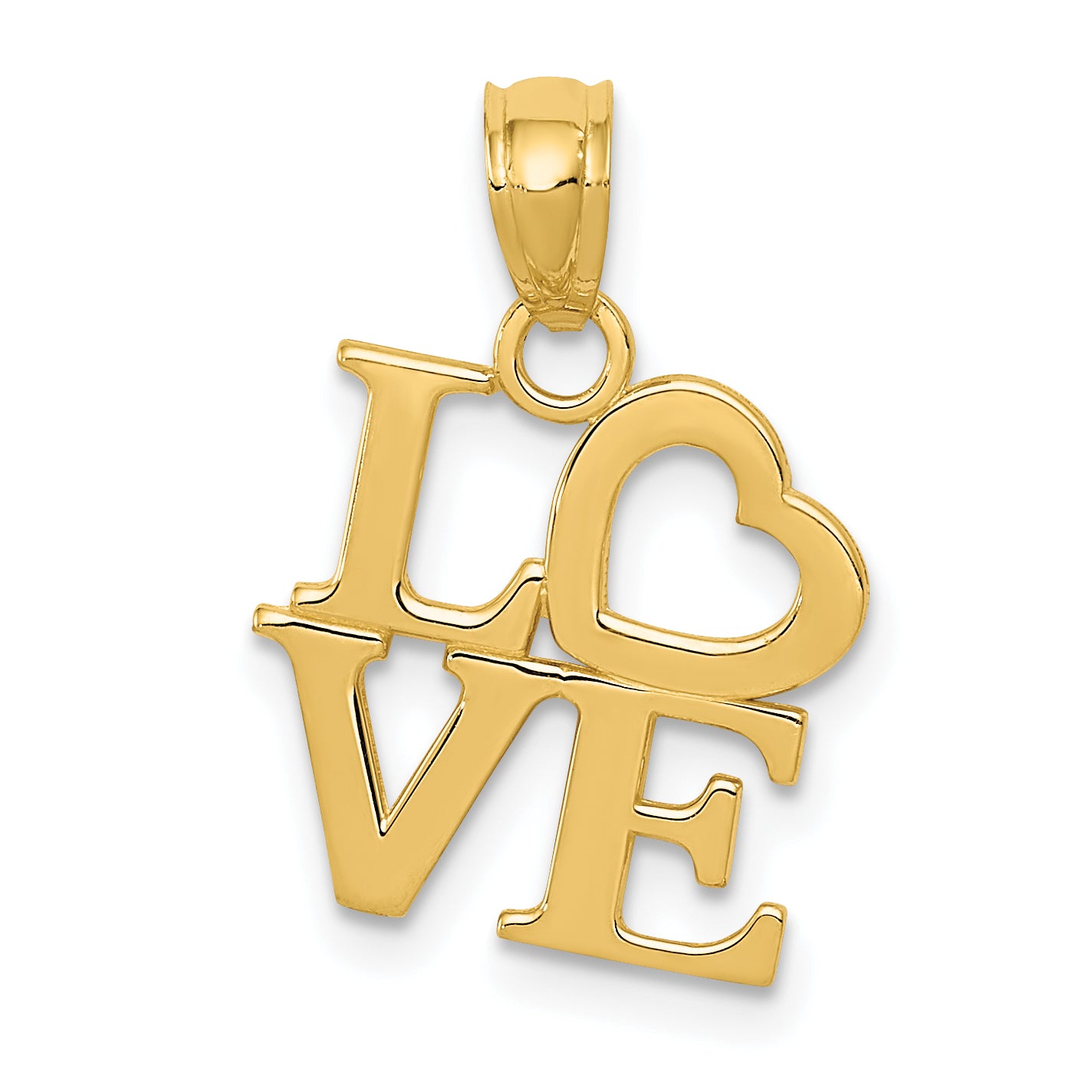 14K Gold Polished Love Pendant