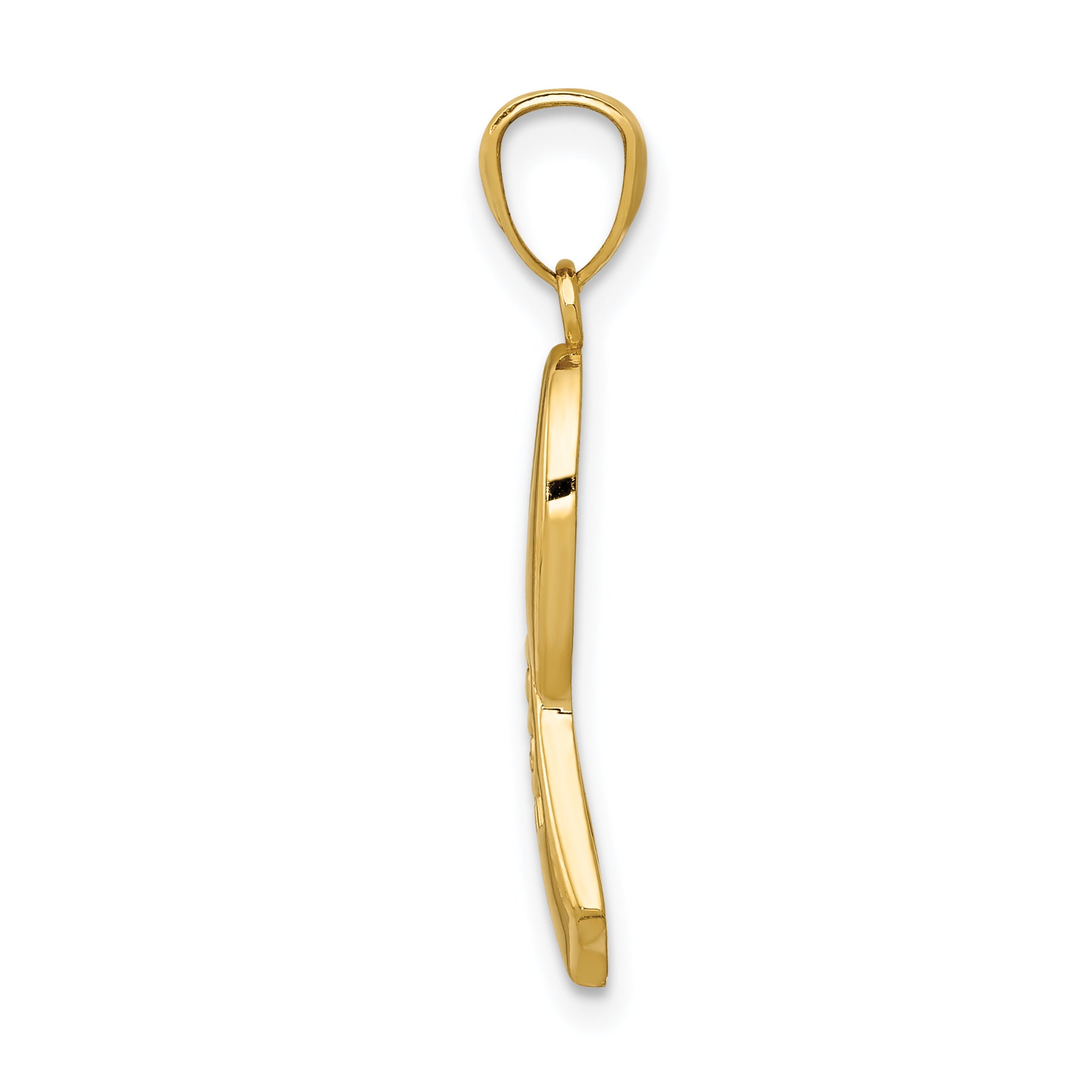 14K Gold Polished Hope Ribbon Pendant Secondary image