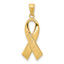 14k Gold Polished SURVIVOR Ribbon Pendant
