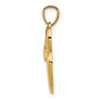 14K Gold Polished Cut-out Owl Pendant