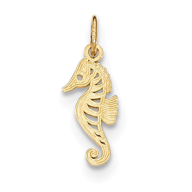 14K Gold Polished Seahorse Pendant
