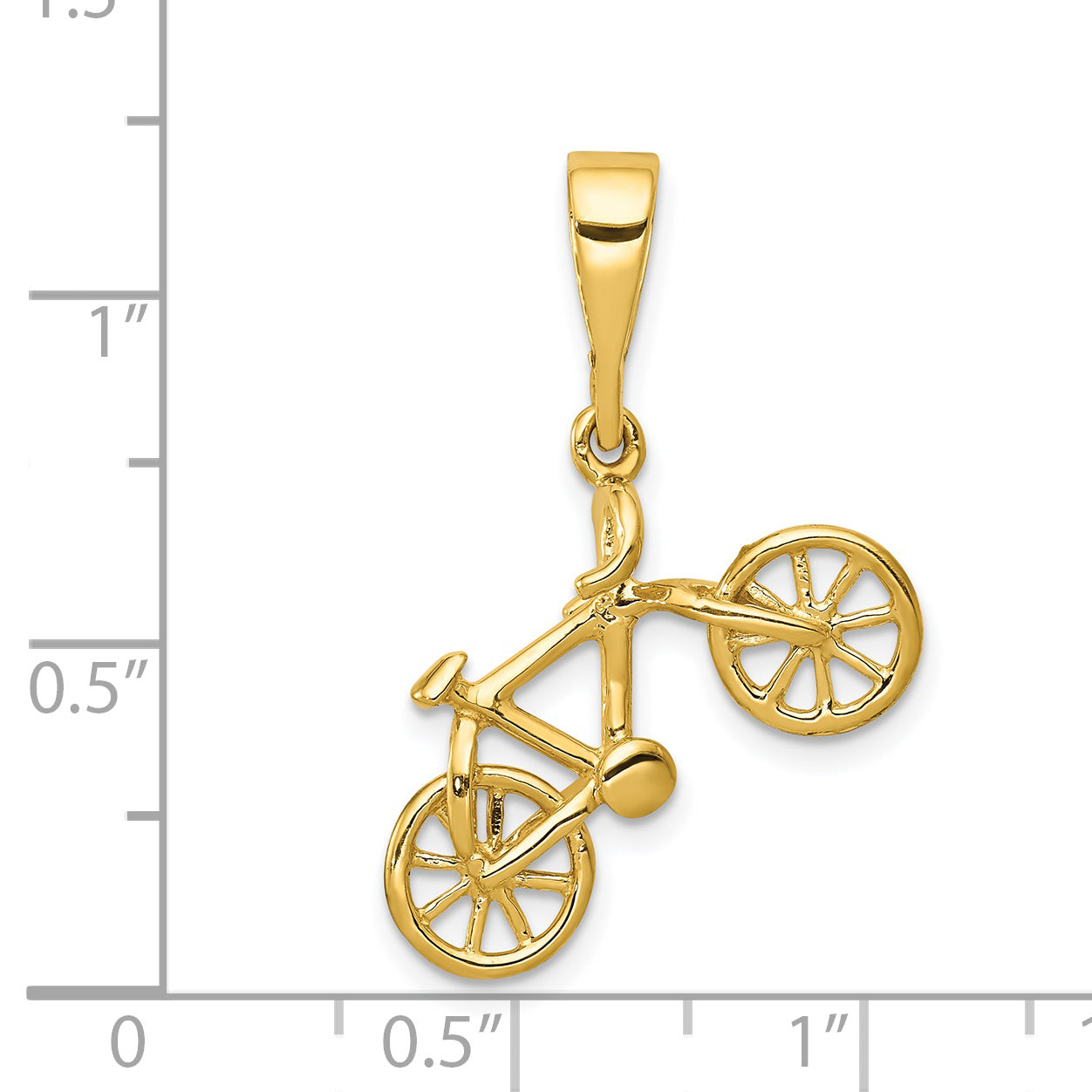 14Kt Yellow Gold Polished Bicycle Pendant