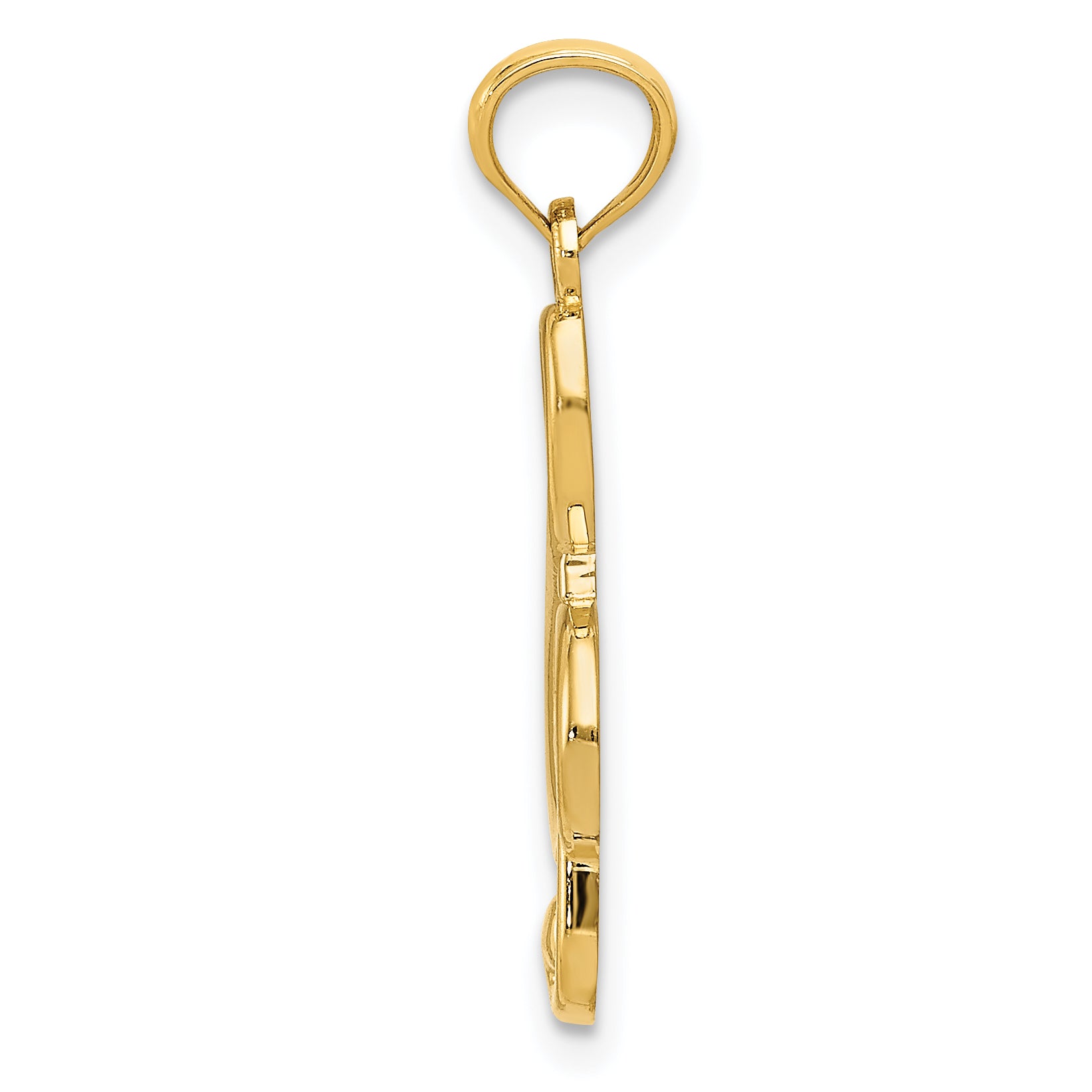 14K Gold Polished Treble Clef Pendant Secondary image