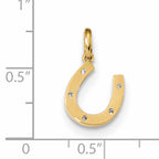 14K Childrens CZ Horseshoe Pendant