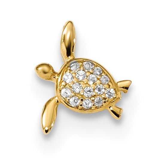 14k Childrens CZ Sea Turtle Chain Slide Main image