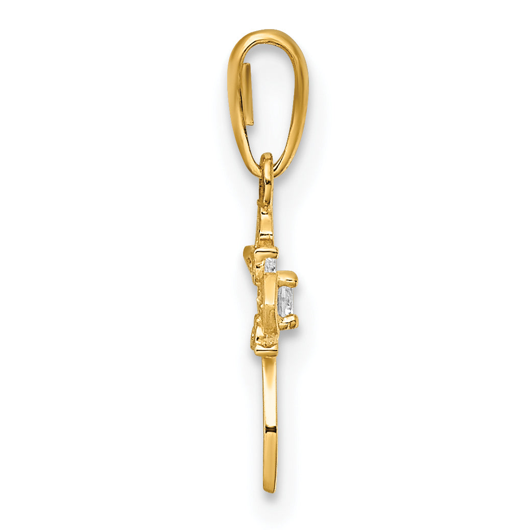 14K Childrens Fancy CZ Cross Pendant Secondary image