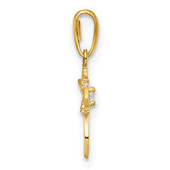 14K Childrens Fancy CZ Cross Pendant