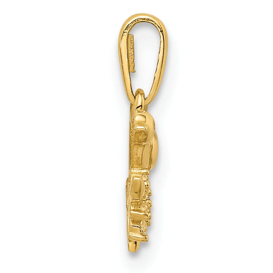 14K Bird on a Branch CZ Pendant Secondary image