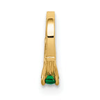 14K 3D Ring with Dark Green Glass Stone Charm