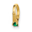 14K 3D Ring with Dark Green Glass Stone Charm