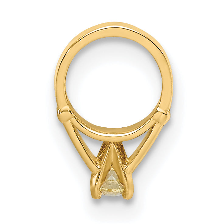 14K 3D Ring with Yellow CZ Charm Secondary image