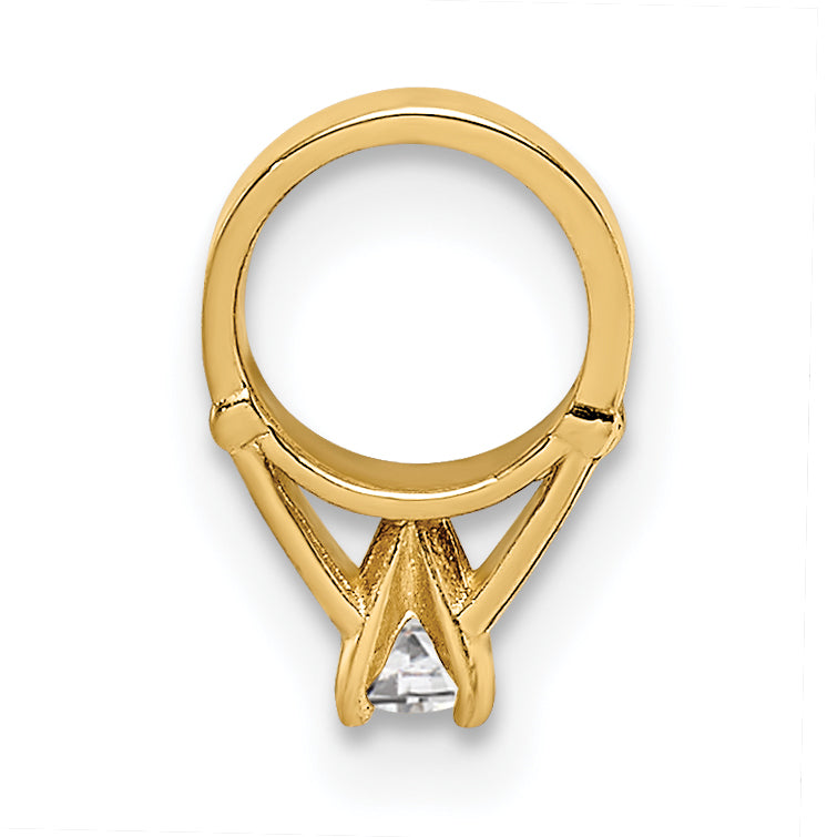 14K 3D Ring with White CZ Charm Secondary image