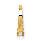 14K 3D Ring with White CZ Charm