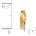 14K 3D Ring with White CZ Charm
