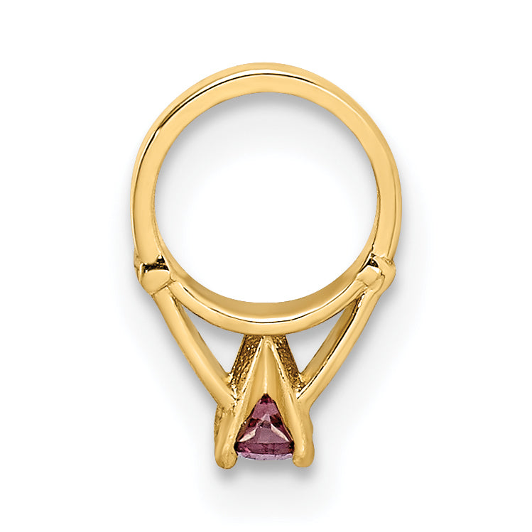 14K 3D Ring with Light Purple CZ Charm Secondary image