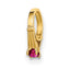 14K 3D Ring with Dark Pink CZ Charm