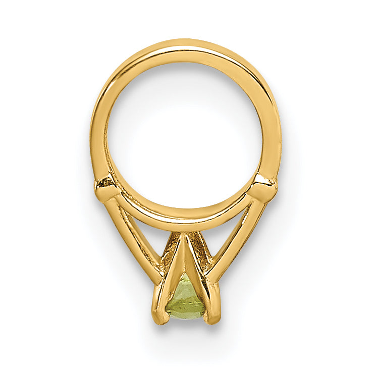 14K 3D Ring with Light Green Glass Stone Charm Secondary image