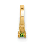 14K 3D Ring with Light Green Glass Stone Charm
