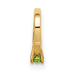 14K 3D Ring with Light Green Glass Stone Charm