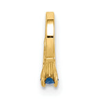 14K 3D Ring with Dark Blue Glass Stone Charm