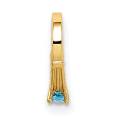 14K 3D Ring with Aqua CZ Charm