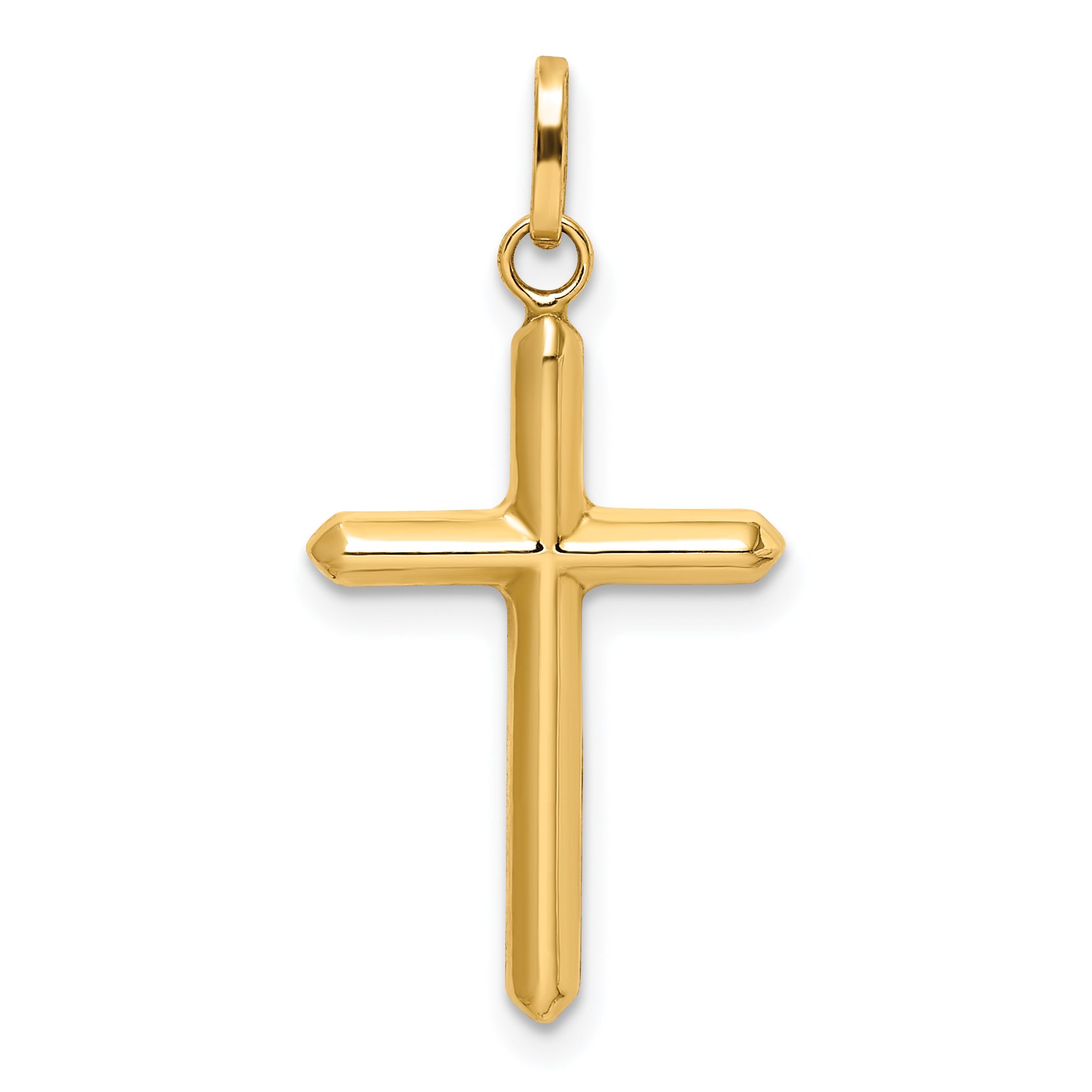 14k Polished Hollow Latin Cross Charm