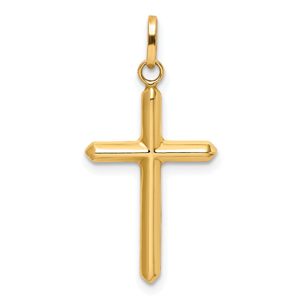 14k Polished Hollow Latin Cross Charm