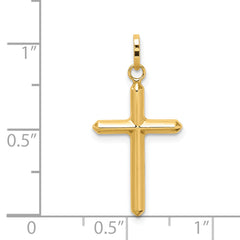 14k Polished Hollow Latin Cross Charm