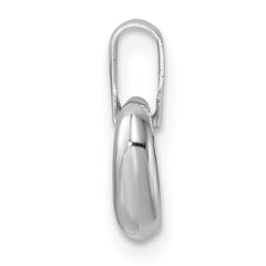14k White Gold 3D CZ Heart Pendant
