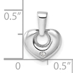 14k White Gold 3D CZ Heart Pendant