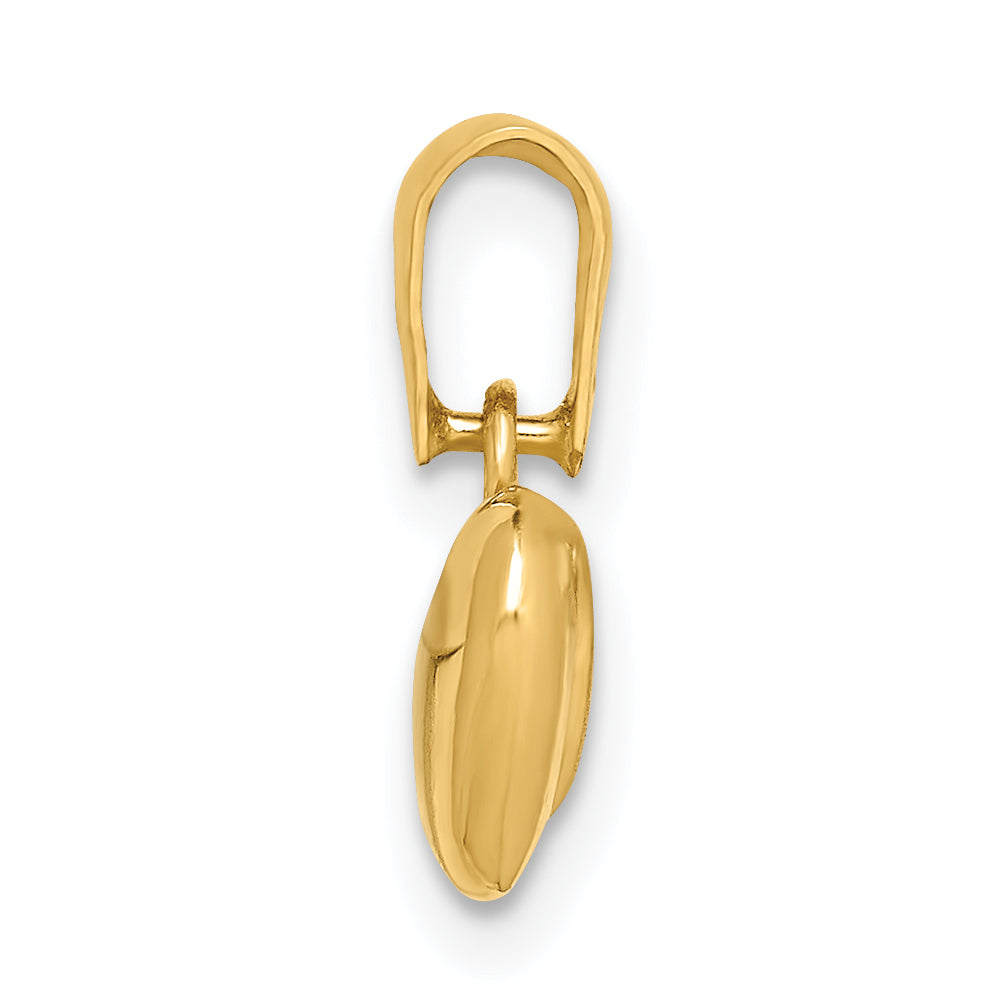 14k Satin and Polished 3D Puffed Heart Pendant Secondary image