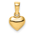 14k Satin and Polished 3D Puffed Heart Pendant