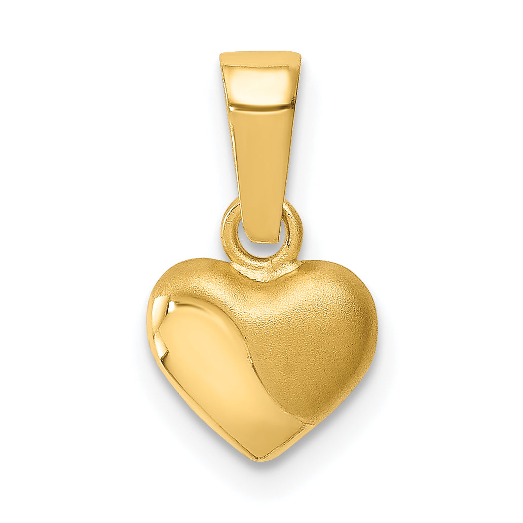 14k Satin and Polished 3D Puffed Heart Pendant Main image