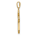 14K w/White Rhodium CZ Cross Pendant