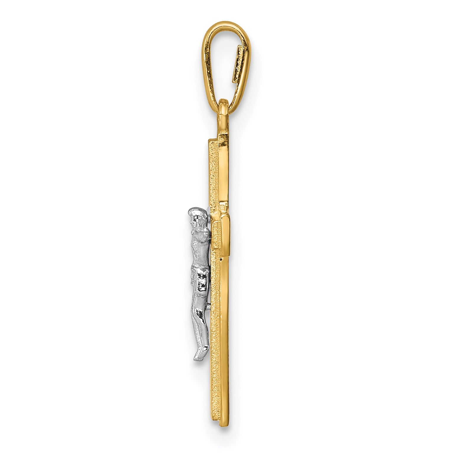 14K Two-tone Crucifix Pendant Secondary image