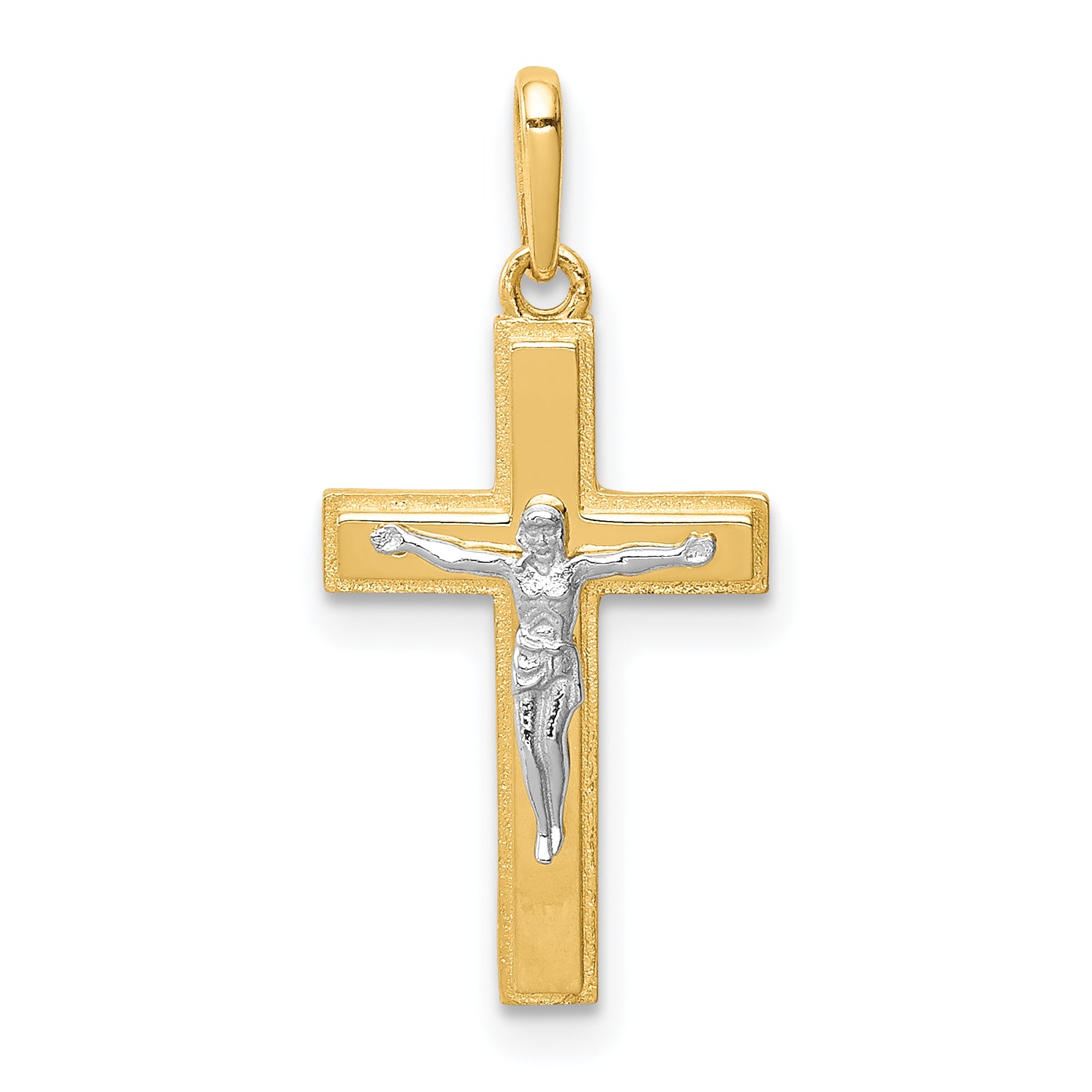 14K Two-tone Crucifix Pendant Main image
