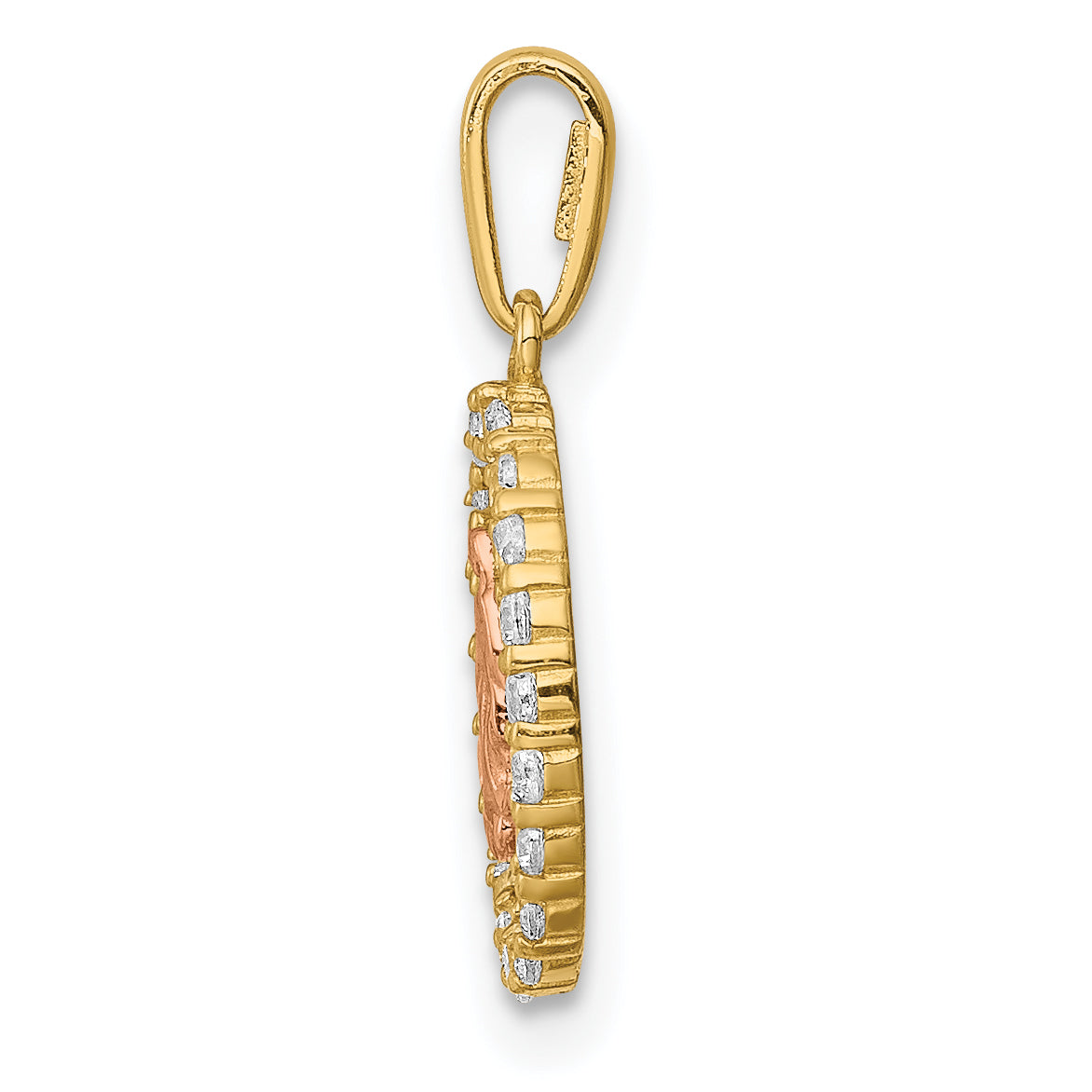 14K Two-tone Our Lady of Guadalupe CZ Pendant Secondary image
