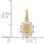 14K Our Lady of Guadalupe CZ Pendant