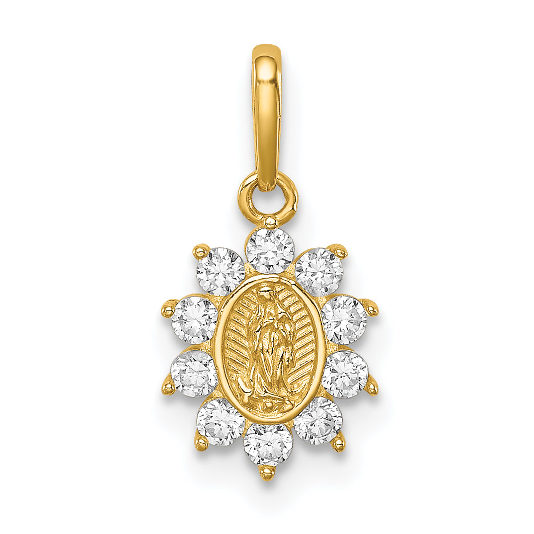 14K Our Lady of Guadalupe CZ Pendant