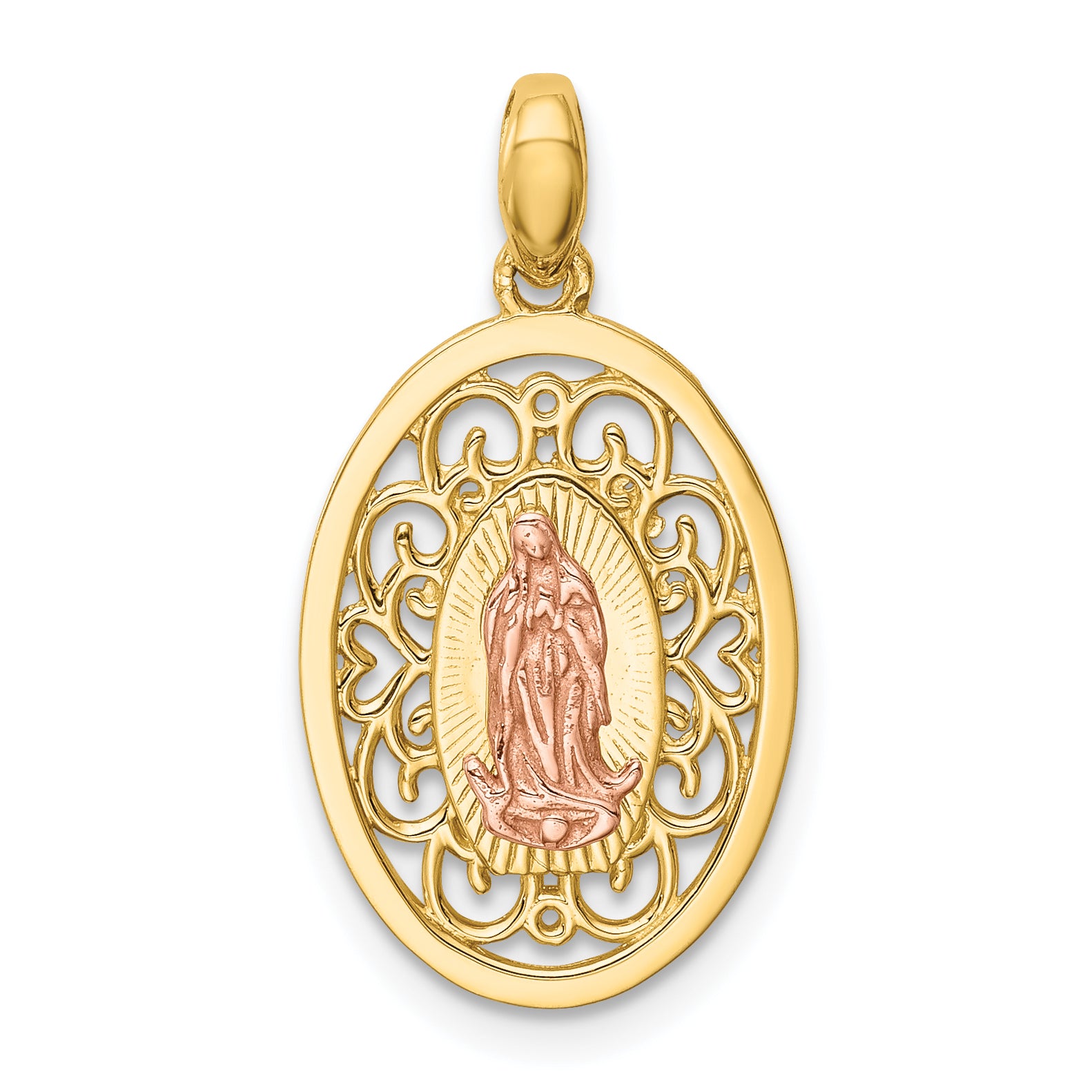 14K Two-tone Our Lady of Guadalupe Pendant Main image