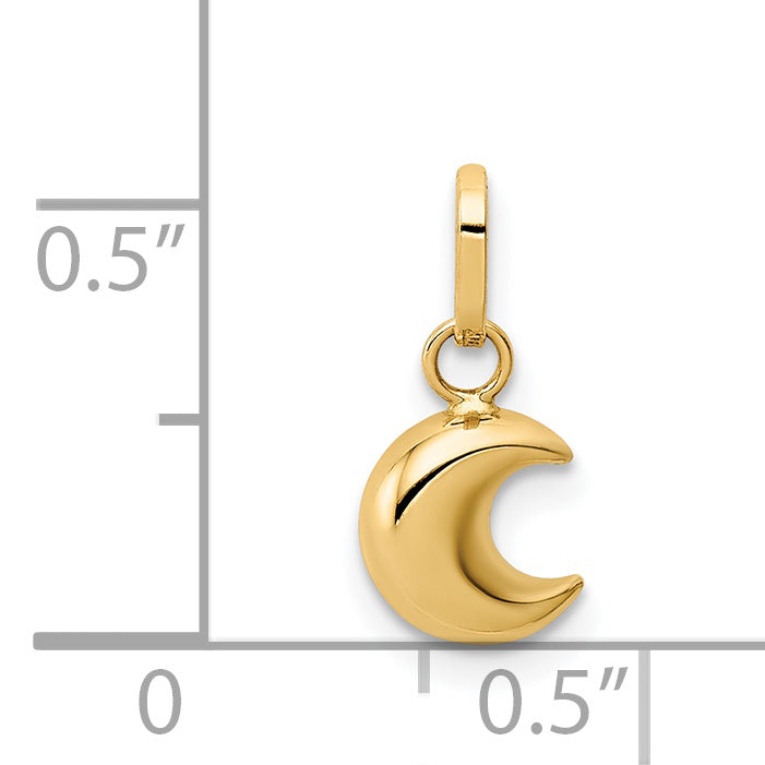 14k Polished Puffed Moon Charm Secondary image