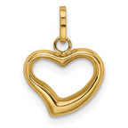 14k Polished Cut-out Puffed Heart Charm
