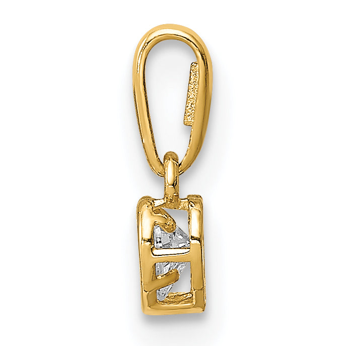 14K CZ Heart Dangle Pendant Secondary image