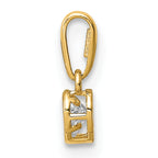 14K CZ Heart Dangle Pendant