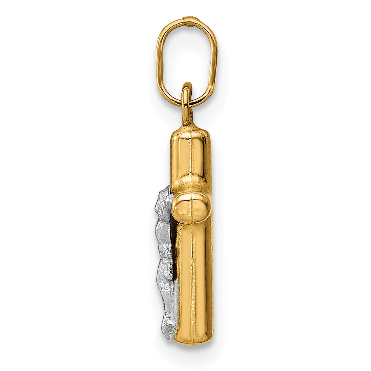 14k w/Rhodium Polished Hollow Crucifix Charm Secondary image