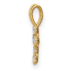 14K CZ Cross Pendant