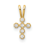 14K CZ Cross Pendant